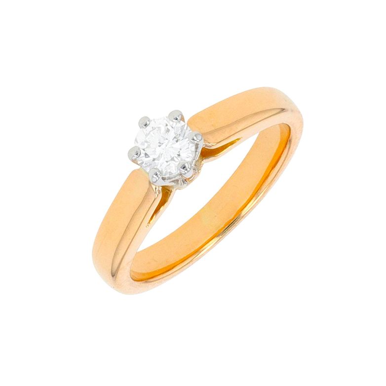 Solitaire diamant 0.30 carat 2 ors 4.35g Comme neuf -  reconditionné disponible sur Gemme Les Bijoux